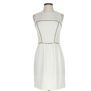 Sandro cocktail dress sheath crewneck sleeveless mesh paneled  size 1